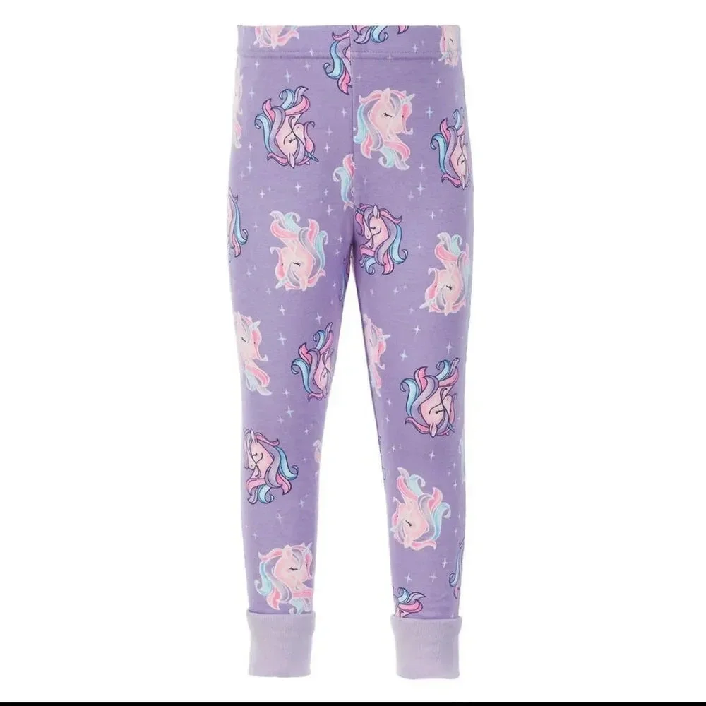 Kids' 4-piece Cotton PJ Set, Unicorn Size 7